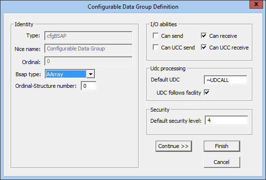 Configurable Data Group Definition